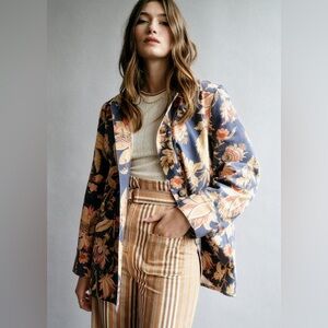 Sézane Gab Jacket floral print denim 6